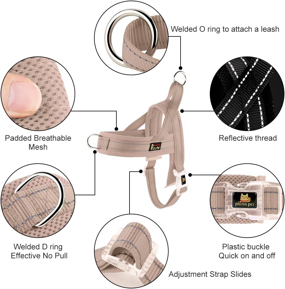 Plutus Pet No Pull Dog Harness for Large Dogs, Breathable Mesh Padded