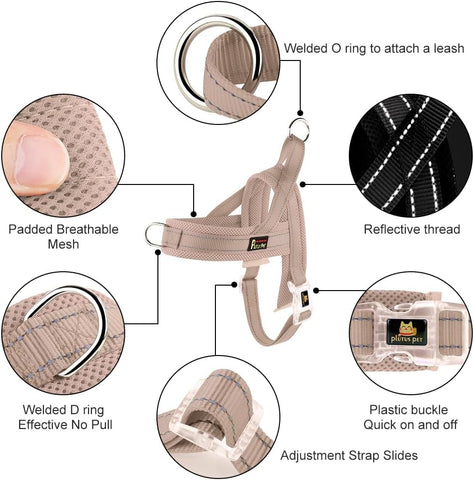 Plutus Pet No Pull Dog Harness for Large Dogs, Breathable Mesh Padded