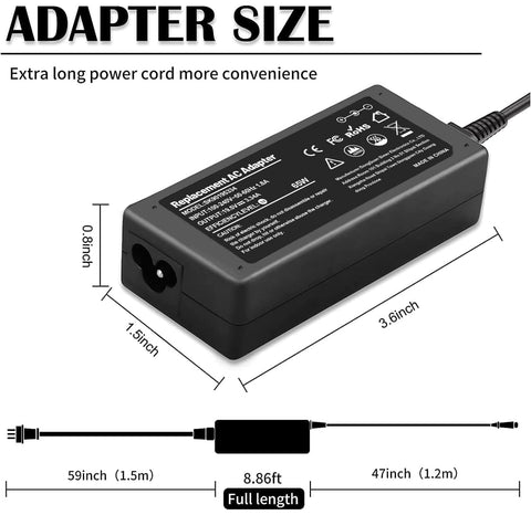 65W 45W Charger for Dell Laptop Fit for Inspiron 11/13/14/15/17 3000 5000 7000 Series(3583 3593 5570) Latitude E5450 XPS 13-65 Watt 45 Watt AC 2-in-1 Computer Adapter Power Cord (4.5 * 3.0 mm Jack)