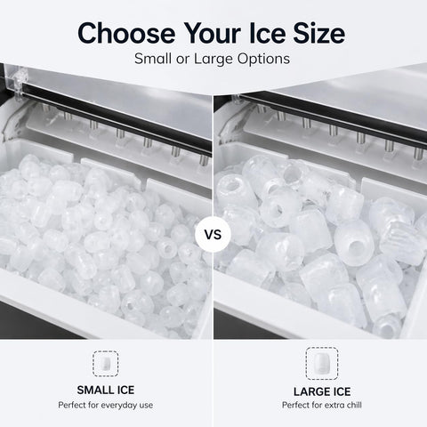 Portable Ice Maker Countertop – Fast Ice in 6 Mins, Compact Ice Machine for Home, Kitchen & RV, Self-Serve Ice Maker with Scoop for Parties & Daily Use