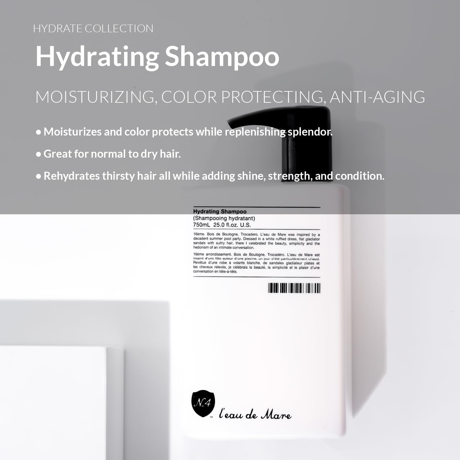 Number 4 Hydrating Shampoo, Shampoo for Women and Men. Sulfate, Gluten, & Paraben Free | Cleanse, Moisturizing & Color Protecting, 25 oz
