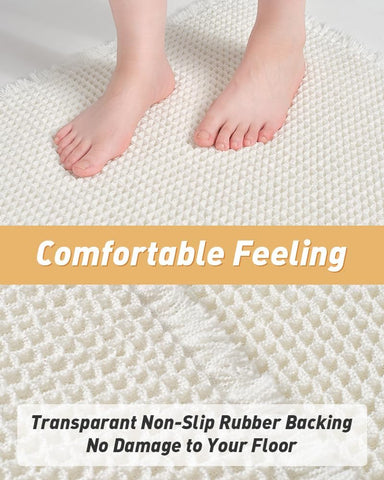 Upgraded Waffle Bath Mat Ultra Absorbent Non Slip Bathroom Mat, 17" x 24"