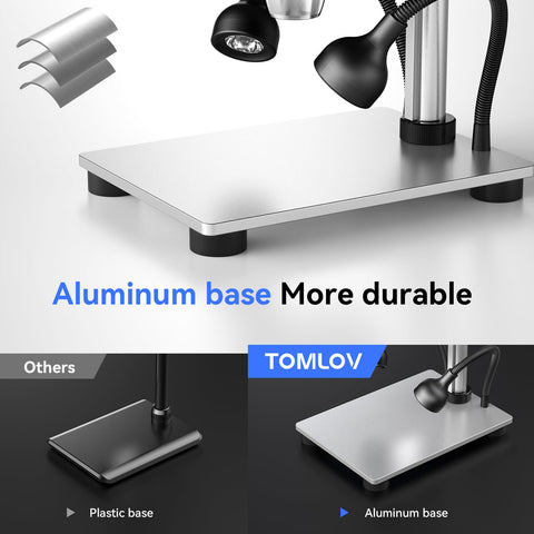 TOMLOV 1000X Error Coin Microscope with 4.3" LCD Screen, USB Digital Microscope with LED Fill Lights, Metal Stand, PC View, Photo/Video, SD Card Included, Windows Compatible, DM4S