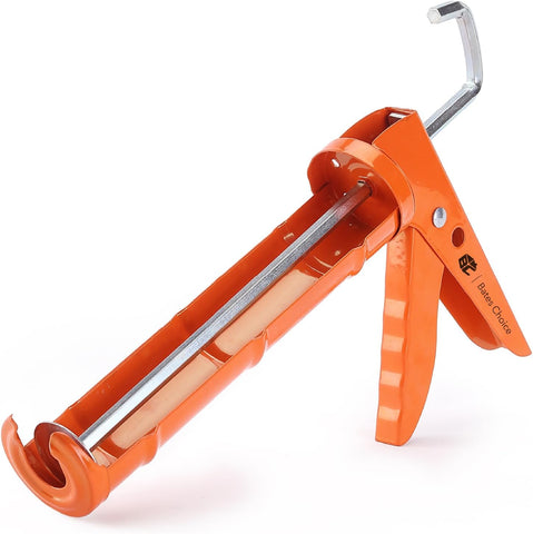 Bates- Caulking Gun, 10:1 Thrust Ratio, Orange, No Drip Sealant Gun