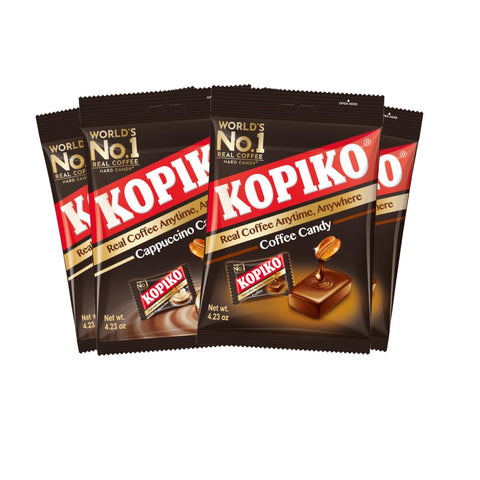 Kopiko Coffee & Cappuccino Candy – Bold-Tasty Hard Candy from Indonesia with Real Coffee Extract – A Satisfying Boost for On-the-Go Energy (4-Pack, 4.23oz Each)