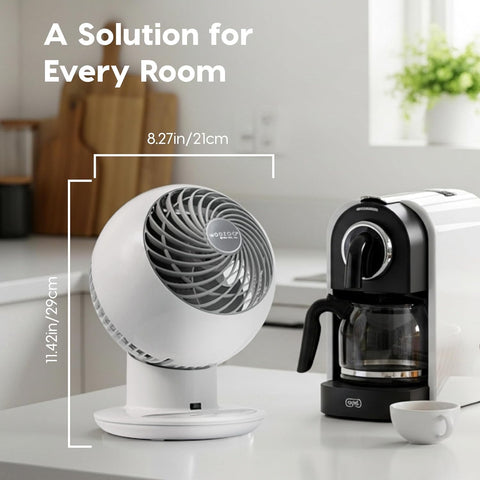 IRIS USA WOOZOO Air Circulator Fan with Remote, 5 Speeds, Quiet Fan, White