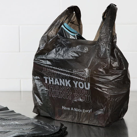 Carry-Out Plastic Bag-White Plain T-Shirt Bag 11.5"x6.5"x21.5" 15Mic (White, 1000/Case)