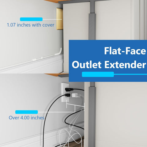 LIDER Flat-Face Outlet Extender, 3 Receptacles, 3ft Cord, 1625W, Matte Gold