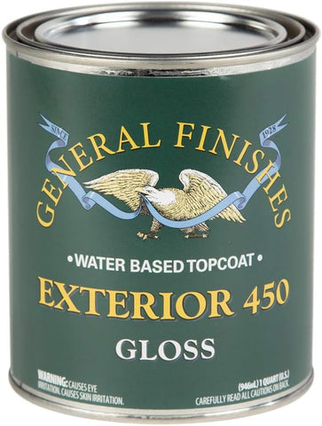 General Finishes Exterior 450 Water Based Topcoat, 1 Gallon, Satin