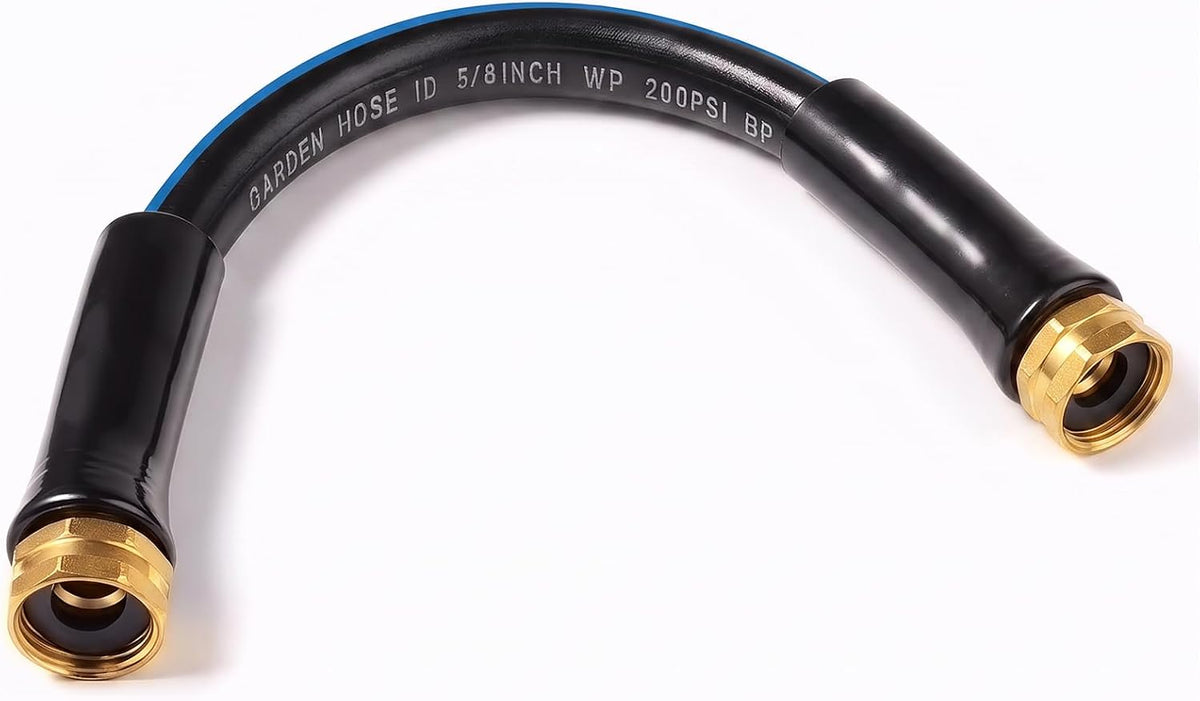 SheeChung Short Garden Hose 1ft x 5/8",Rubber Leader Hose,Female to Female