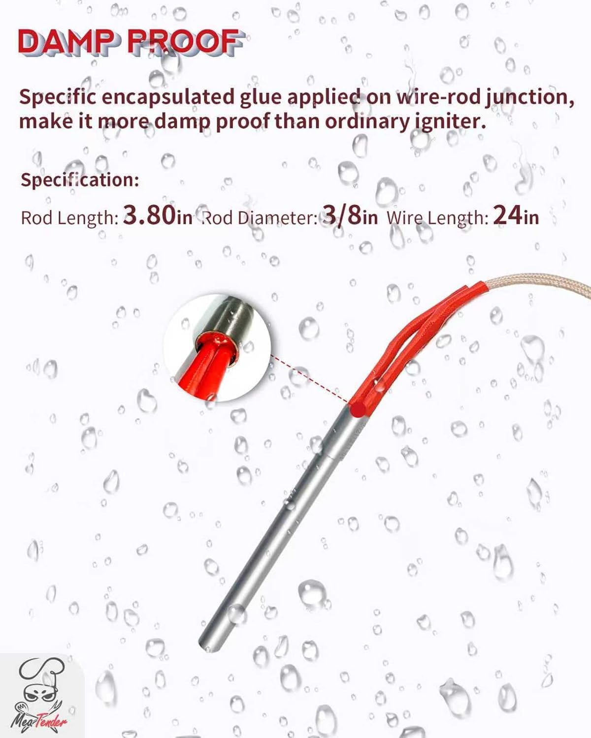 2-Pack Hot Rod Igniter Replacement for Traeger, Pit Boss, Camp Chef & Z Grills, Oklahoma Joe's – Heavy Duty AC Grill Heating Element Replaces 70112 BAC199 KIT0088 PG24-21 16801-20B