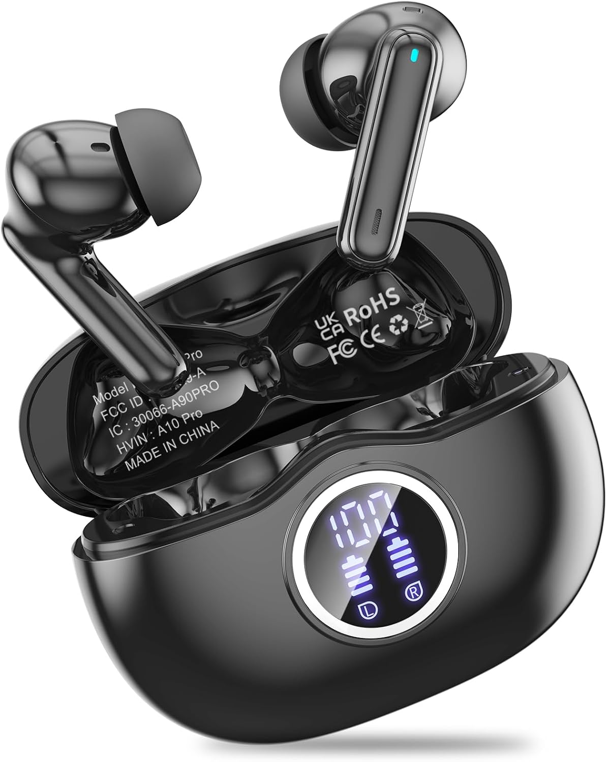 Wireless earbuds, Bluetooth 5.3 Ear buds Headphones with Digital Display