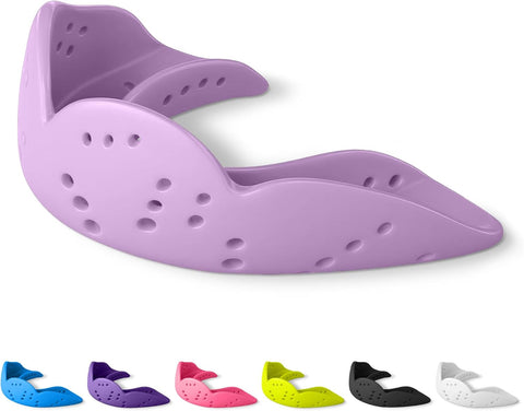SISU Aero Medium Mouthguard, Lucky Lavender - 30% Stronger Protection for Lacrosse, Football, Hockey, Roller Derby, Team Sports - Remoldable Up to 20 Times - Ultra Slim - Works for Braces - Non Toxic