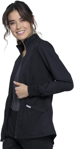 Cherokee Revolution Scrub Jacket for Women Zip Front Stretch
