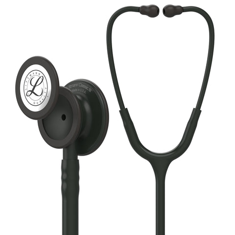 3M Littmann Classic III Monitoring Stethoscope, 5803, More Than 2X as Loud* and Weighs Less**, Stainless Steel Black-Finish Chestpiece, 27" Black Tube, Stem and Headset