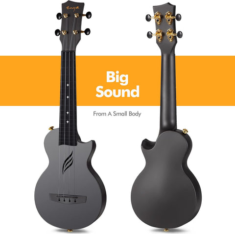 Enya NOVA U MINI 21-Inch Carbon Fiber Soprano Travel Ukulele, Black