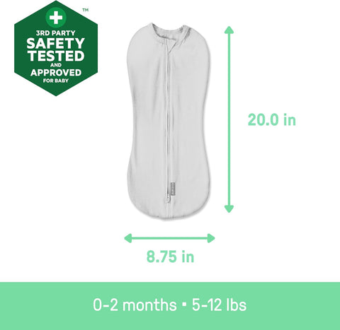 SwaddleMe by Ingenuity Compression Baby Swaddle Pod in Velboa, Two-Way Zipper for Easy Diaper Changes, Improves Sleep & Calms Startle Reflex, 0-2 Months, 1.0 TOG, 2-Pack - Clouds & Stars