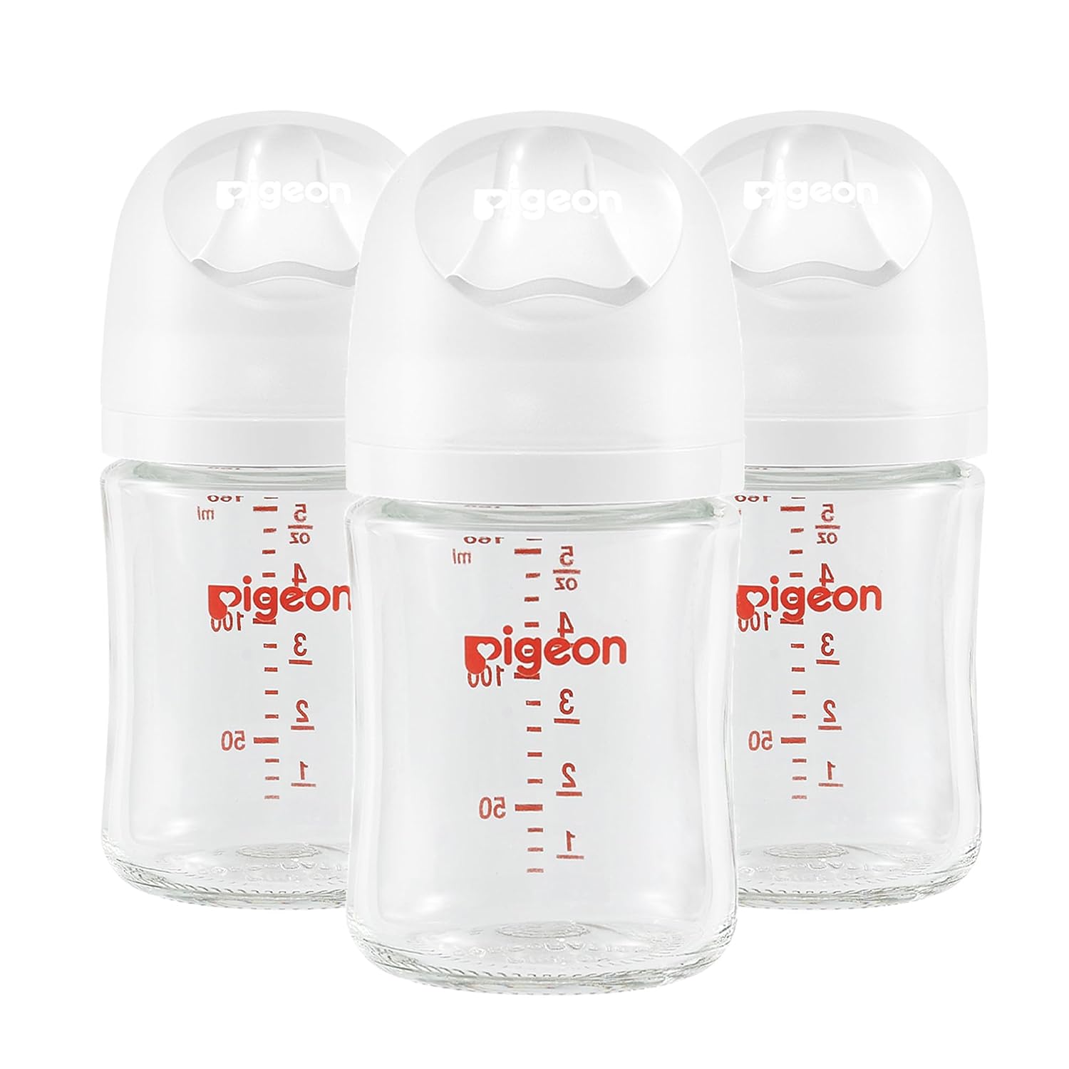 Pigeon Glass Baby Bottles Wide Neck, 5.4 Oz, Pack of 3