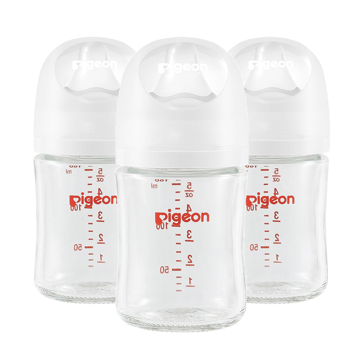 Pigeon Glass Baby Bottles Wide Neck, 5.4 Oz, Pack of 3