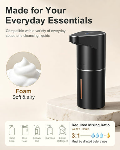 Fantictas Automatic Foaming Soap Dispenser Touchless, 3-Level Adjustable