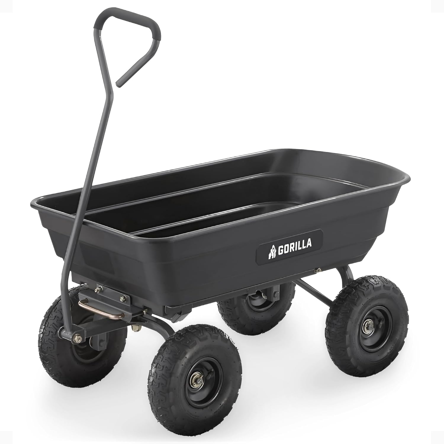 Gorilla Carts Poly Dump Cart, 600 lb. Capacity, 4 Cu ft, Quick Release Dump