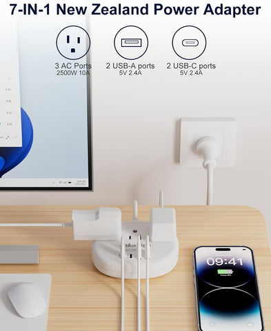 Australia Power Plug Adapter, 4FT AU Power Strip