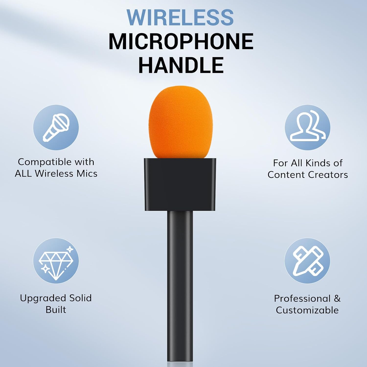 TONOR Handheld Adaptor for Interview Mic, Wireless Mic, Lavalier