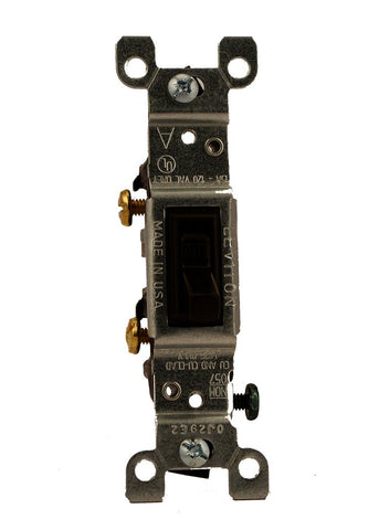 Leviton 15 Amp, 120 Volt, Toggle Framed Single-Pole AC Quiet Switch, Residential Grade, Grounding, 1451-2E, Black