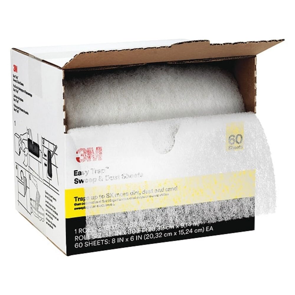 3M Easy Trap Sweep and Dust Sheets, 2 Rolls of 250, 5" x 6" Sheets