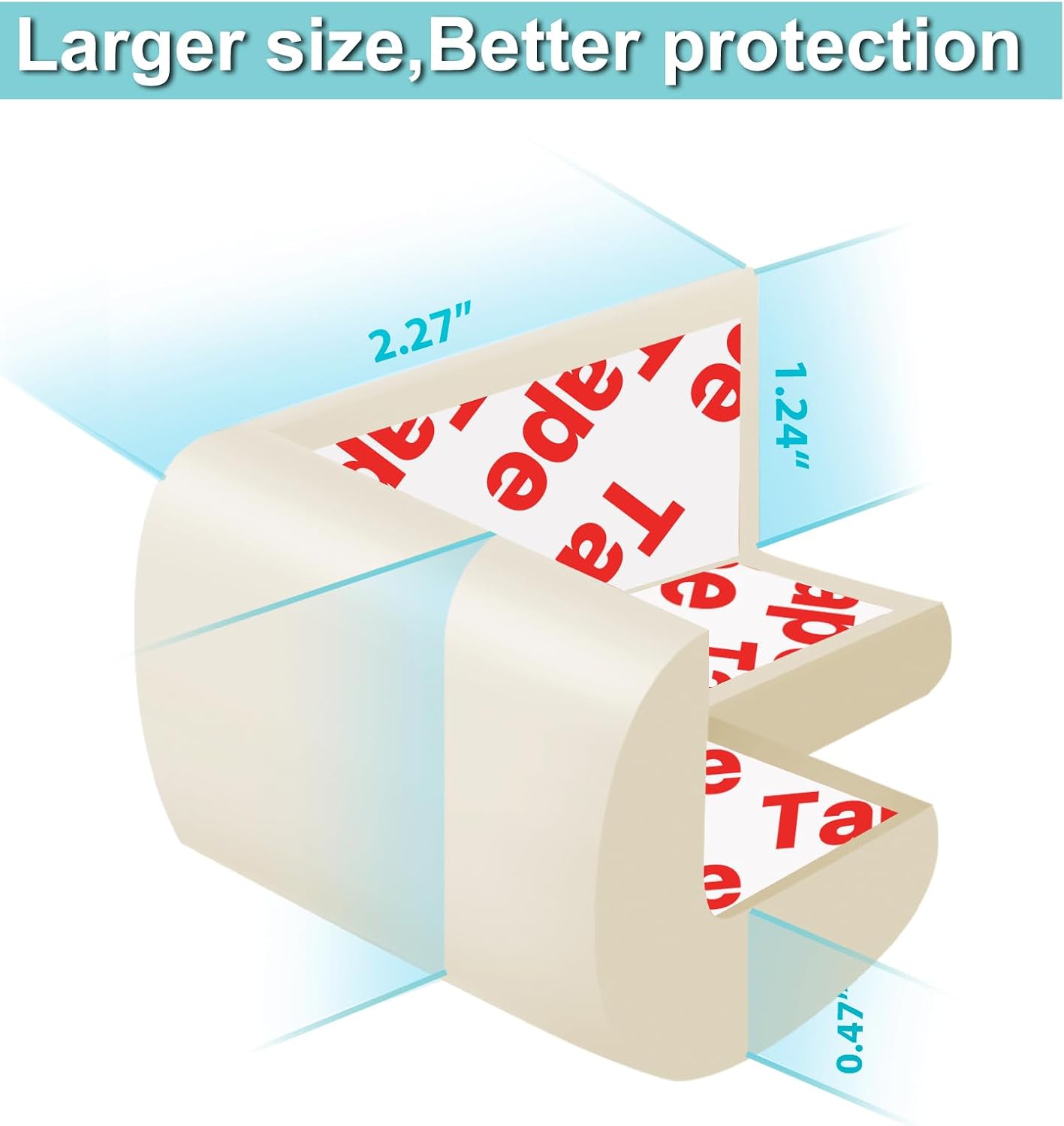 12 Pack Soft Corner Protector Baby Proof Edge and Corner Guards(Off White)