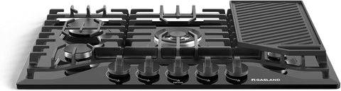 GASLAND Gas Cooktop 30 Inch 5 Burners with Griddle, Black