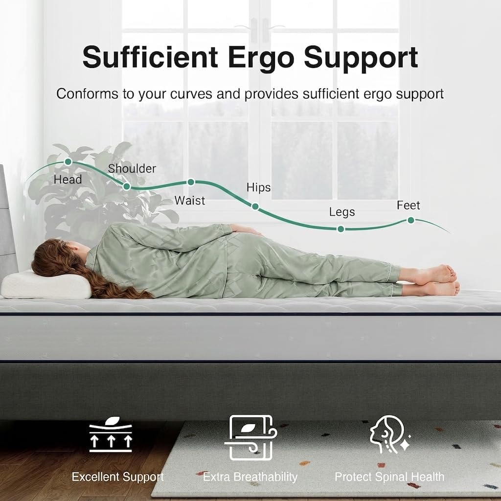 Novill 8 Inch Foam and Spring Hybrid Mattress, Twin Mattress in a Box|Medium Support, CertiPUR-US Certified Foam & Steel Coils, Durable Design, Guest and Youth Bedroom, Eco-Friendly Packaging
