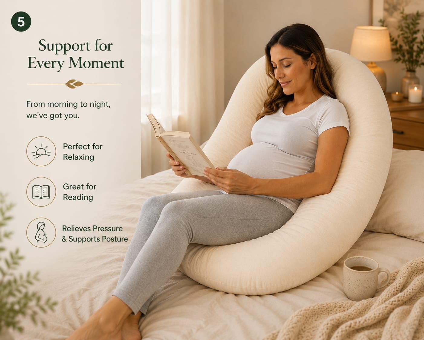 Pregnancy Pillow, Body Pillow, Side Sleeper Pillow, Organic