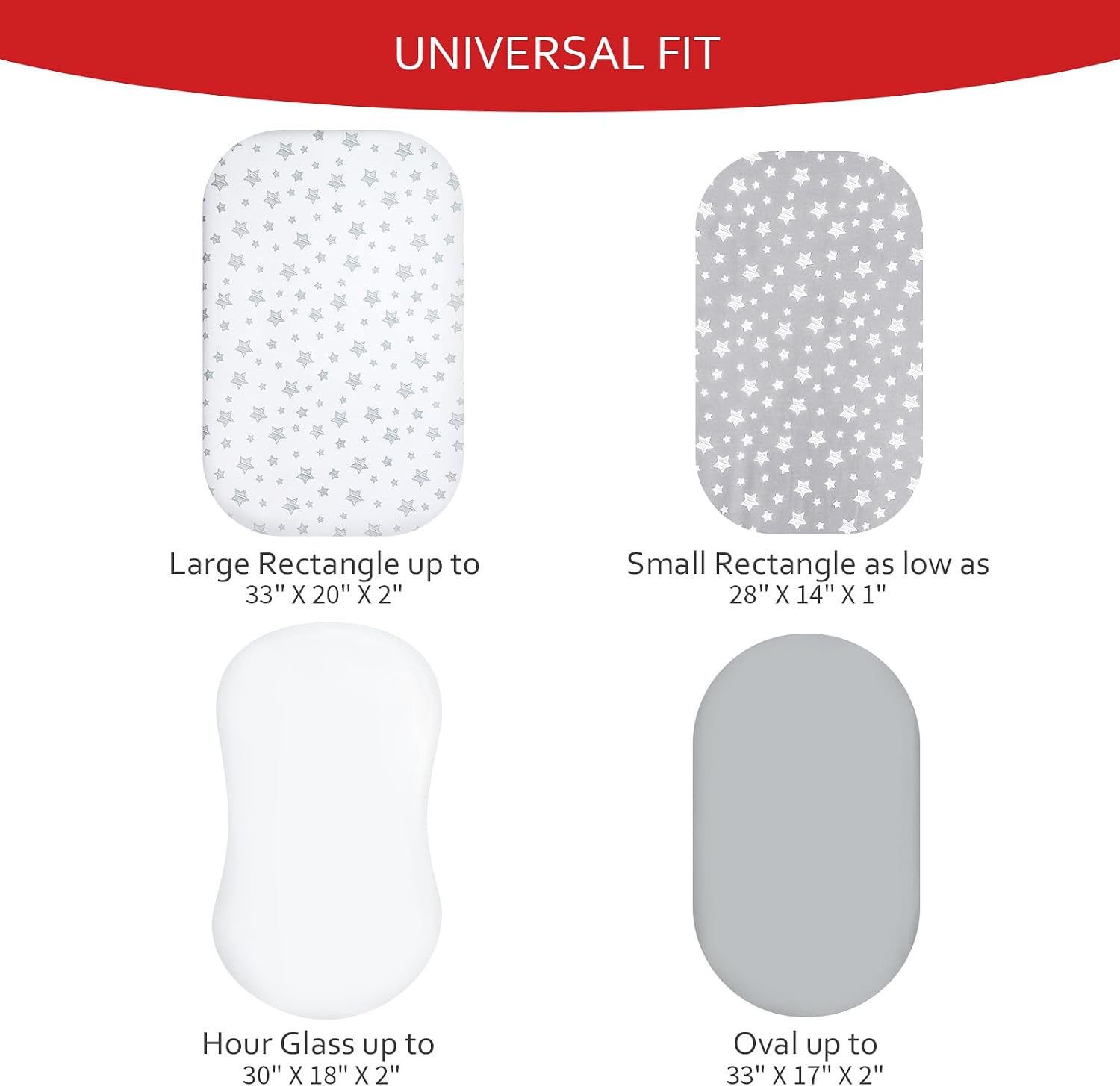 Bassinet Sheets for Baby Boy or Girl, Universal Fit for Bassinet Mattress
