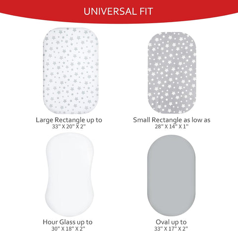 Bassinet Sheets for Baby Boy or Girl, Universal Fit for Bassinet Mattress