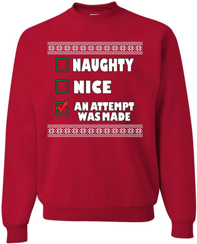 Wild Bobby Nice Naughty an Attempt was Made Xmas Christmas Unisex Crewneck Graphic Sweatshirt