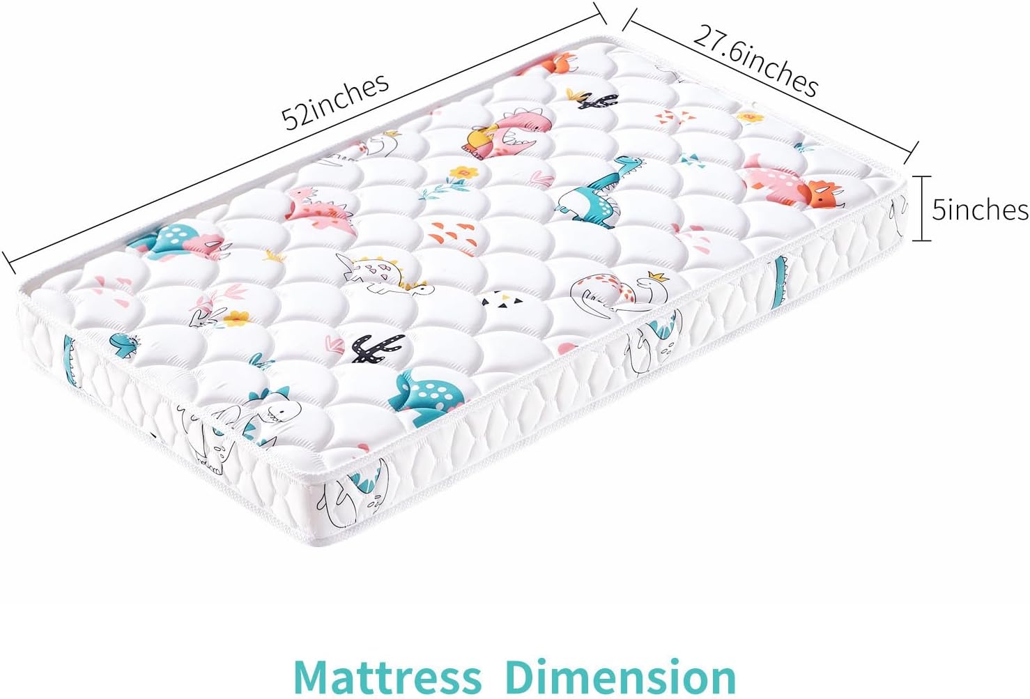 Letmxiu 5" Crib Mattress and Toddler Mattress, Firm, Hypoallergenic Crib Mattress, Fits Standard Crib and Toddler Bed
