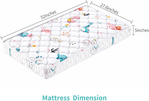 Letmxiu 5" Crib Mattress and Toddler Mattress, Firm, Hypoallergenic Crib Mattress, Fits Standard Crib and Toddler Bed