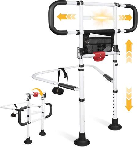 Bed Rails for Elderly Adults Foldable Safety Rail with Light 400LBS