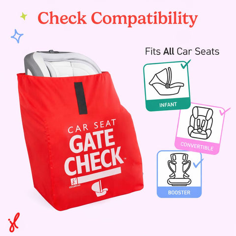 J.L. Childress Gate Check Travel Bag for Car Seats & Infant Carriers, Red