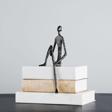 Dualoai Abstract Human Figure, Statue, Collectible Art Sculpture, for Living Room and, Table Decoration, Birthday Gift, C 9x9x28cm