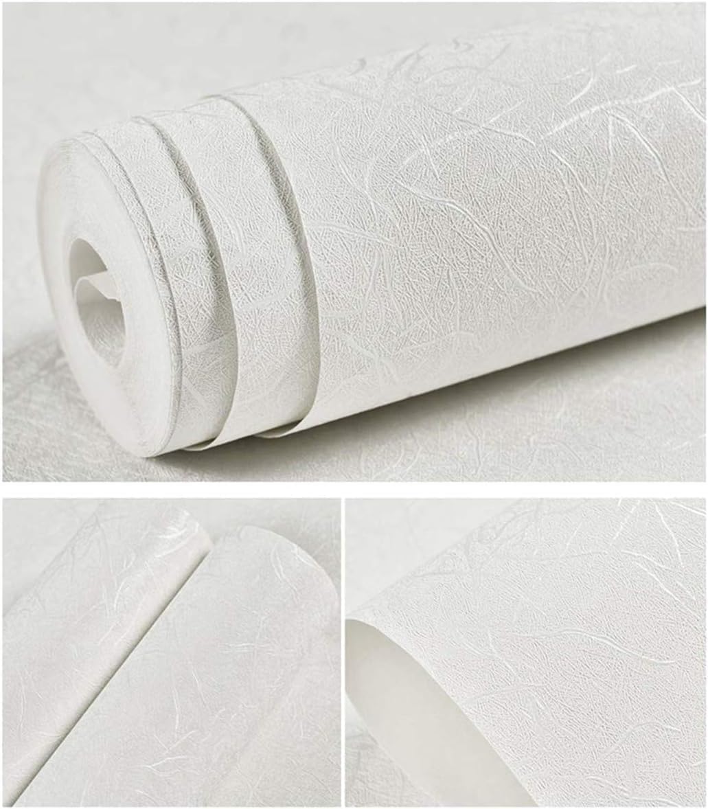 Abyssaly White Wallpaper Removable Peel and Stick Wallpaper Self Adhesive Solid Color Contact Paper Peel and Stick 23.6" X 118" Home Cabinet Furniture Countertop Shelf Liner Paper