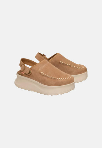 HEYDUDE Women’s Delray Suede Platform Clog | Boho Style Elevated, Casual Slip-On Shoes with Adjustable Strap | Lightweight Comfortable Suede Clogs for Women | Stylish Everyday Footwear