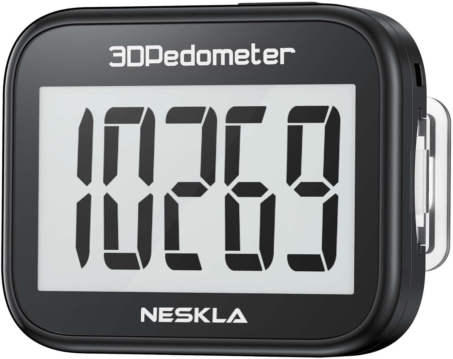 NESKLA 3D Pedometer, Simple Step Counter with Large LCD Display for Walking