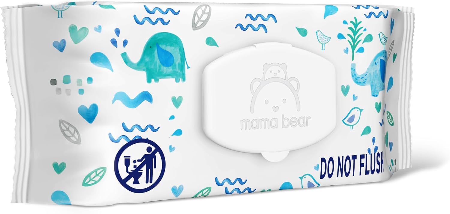 Amazon Brand - Mama Bear 99% Water Baby Wipes, Hypoallergenic, Formulated without Fragrance, Full Pallet, 51840 Count (720 Packs of 72)