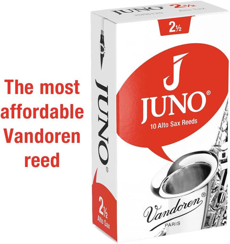 Vandoren JUNO Alto Saxophone Reeds, Strength 2.5, Box of 10, JSR6125