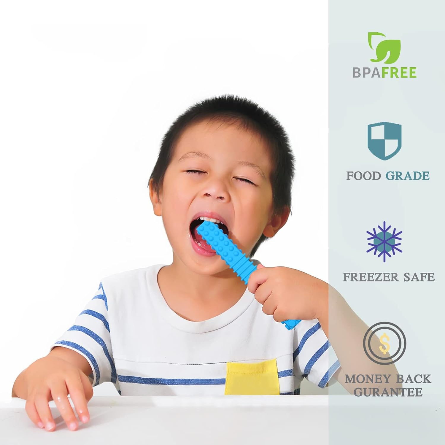 Sensory Chew Toys for Autistic Children, 5 Pack Silicone Chew Tube Teething Sticks Toys for Autism, ADHD, SPD, Chewies with Special Needs, Oral Motor Chewy Tool for Sensory Kids Chewer (Rainbow A)