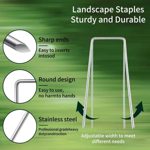 PSISO 80 Pack 6 Inch Galvanized U-Shaped Garden Stakes Landscape Staples, 12 Gauge Heavy Duty Tent Stakes Ground Yard Lawn Pins for Landscaping, Weed Barrier Fabric, Fencing, Outdoor Decor