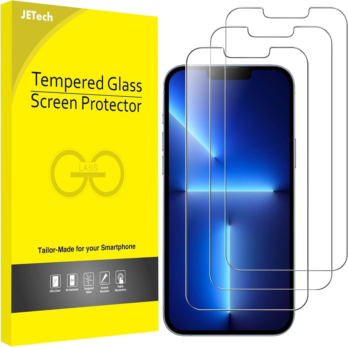 JETech Screen Protector for iPhone 13/13 Pro, 3-Pack
