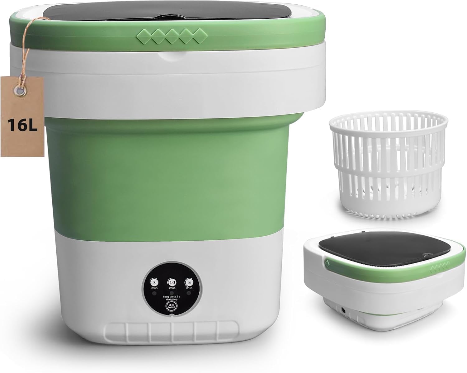 Portable Washing Machine, 20L Upgraded Washer with 3 Smaet Cleaning Modes and Spin Basket Laundry Machine, Ideal Travel